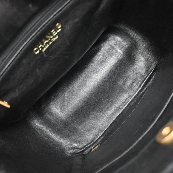 CHANEL CC Logo Chocolate Bar Shoulder Bag Canvas Leather Black GHW Italy - Picture 13 of 14